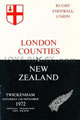 London Counties v New Zealand 1972 rugby  Programme